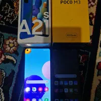 دوتا گوشی سامسونگ A21s و شیاوومی poco m3