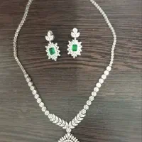 فروش نیم ست نقره( گردنبند  وگوشواره)