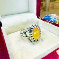 انگشتر فوق کلکسیونی سنگ یاقوت زرد جواهر اصل آفریقا