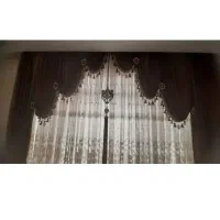 پرده مخمل و حریر مدل ابشاری همراه با کتیبه