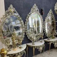 آیینه کنسول برنز بیضی دوبل یاس جدیدفوق سنگین(برتر)