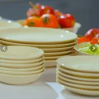 ظروف ۴۲ پارچه استنور ، رنگ نخودی ، نو