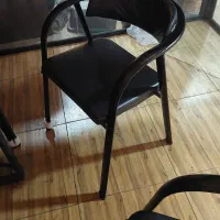 صندلی انتظار چرمی فلزی مشکی نو با قیمت مناسب