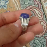 انگشتر لاجورد معدنی نقره پنبه