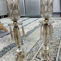 یک جفت شمعدان کریستالی