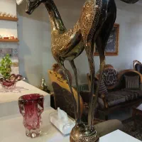 گوزن  و اسب جنس برنز وارداتی قلم سیاه