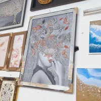 تابلوی رخ اینه کاری شده اک