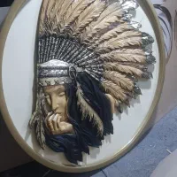 تابلو سرخ پوست و کله اسب