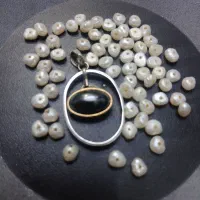 مروارید سیاه اصل طبیعی آویز مروارید و نقره