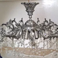 لوستر برنجی ۱۲ شاخه بسیار تمیز