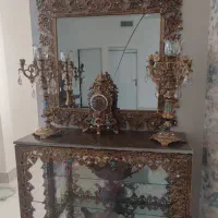میز تلویزیون وآینه شمعدان وبوفه طرح برنز