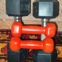 دمبل 5 کیلویی و 1 کیلویی