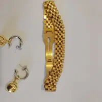 دستبند گوشواره رنگ ثابت تضمینی بدل باهم