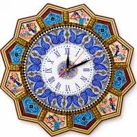 ساعت دیواری خاتم کاری مدل چکاوک