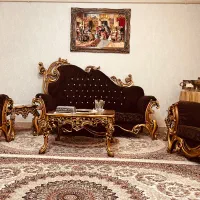 ست هفت نفره مبلمان بهمراه میزجلومبلی ومیزغذاخوری
