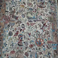 قالی 2 در 3 دستباف زیبا طرح کاسه و کوزه