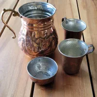 پارچ و لیوان مسی