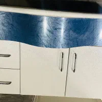 روشویی کابینتی با سینک سنگی یک تکه