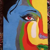 نقاشی کوبیسم دختر