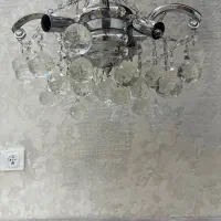 لوستر کریستال ۶ شاخه تمام استیل ۴ عدد