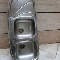 سینک ظرفشویی اخوان کارکرده به همراه اتصالات سیفون