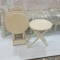 عسلی تاشو چهار عددی رنگ کرم استخونی