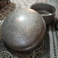 ظروف مسی قدیمی اصل ۶۰ ساله - دیگ، آبکش و سینی مسی