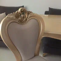 میز نهار خوری نیمه استیل ۴ نفره با دو صندلی اضافه