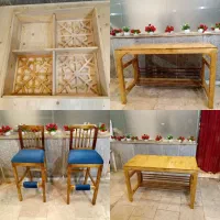 صندلی اپن و میزکار و شلف سنتی مناسب آشپزخانه