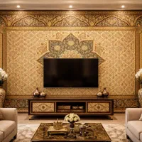 کارگاه خاتم کاری روی دیوارمنزل سفارش کاراولیه خاتم