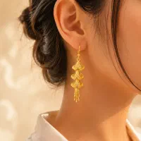 گوشواره نقره مدل پنجشیر آبکاری طلا