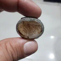 انگشتر نقره عقیق شجر قائن