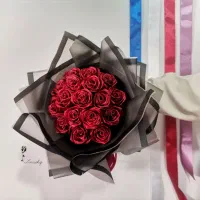 رز سرخ روبانی