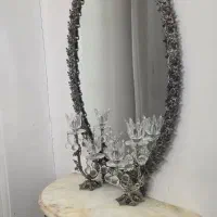 آینه و شمعدان قدیمی برنجی