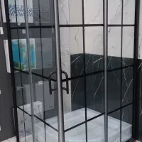 پارتیشن کشویی فریم مشکی هایپر ساختمانی فتوحی