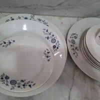 سرویس چینی کامل قدیمی گل آبی