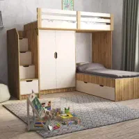 تخت دوطبقه کمد دار مدل نارنیا/اقساط و چک