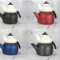 کتری و قوری گرانیتی توپی رنگی