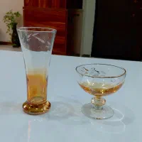 ست لیوان و بستنی خوری دورنگ