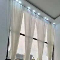 پرده باابعاد متفاوت ساتن لمه تور