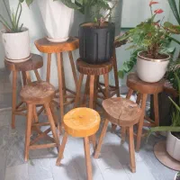 زیر گلدان چوبی