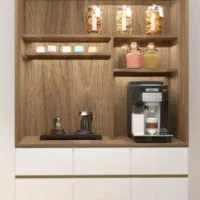 ساخت کابینت کمد دیواری و کافی بار با طراحی سه‌بعدی