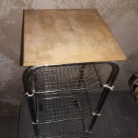 جا پیازی استیل چرخ دار سه طبقه