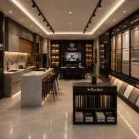 کابینت MDF هایگلاس نئوکلاسیک کاغذ دیواری بازسازی