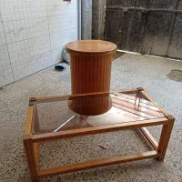 میز و میز جلو مبلی چوبی کارکرده