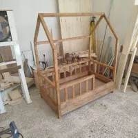 تولیدی  تخت کلبه ای چوبی