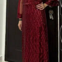 لباس مجلسی کار شده کاملا نو شیک و بلند