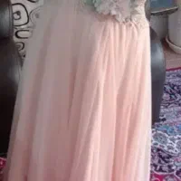 لباس مجلسی حریر دخترانه گلبهی