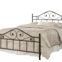 تخت خواب دو نفره فرفورژه فلزی همراه تشک