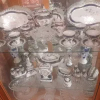 سرویس کامل ظروف چینی نقره کوب اصل اورجینال